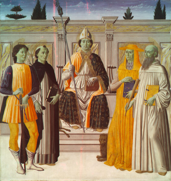 Saint Nicholas enthroned with Saints Hubert, Dominic, Jerome and Anthony of Padua, Francesco Botticini / ©ORO